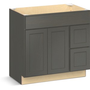 RELIABILT Parkstone II Vanity Base, Slate Stained, 36" W, 2 Doors 2 Drawers, Fully Assembled - 641202 | Lowe's Pro Supply
